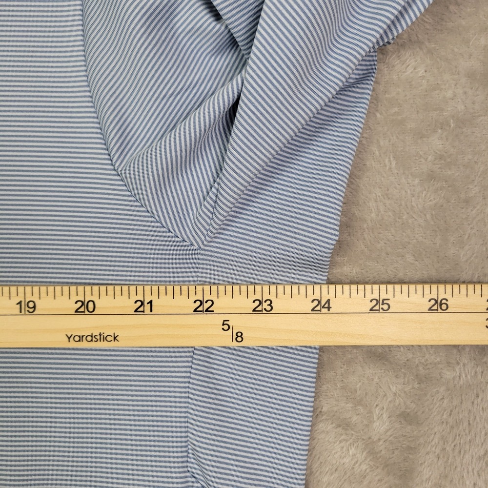 KJUS Mens XL Blue Striped Polo Long Sleeve Comfort Fit Golf Shirt UPF 50+ - Picture 6 of 8